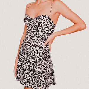 NEW Reformation Saskia rocky animal print spotted mini dress | small maximalist